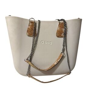 Obag white off Tote with Chain Straps